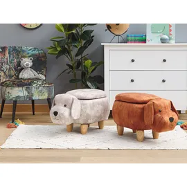 Beliani Hocker mit Stauraum 36 x 38 x 62 cm Beige
