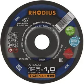 RHODIUS TOPline XT200 EXTENDED Extradünne Trennscheibe 125 x 1,0 x 22,23 mm