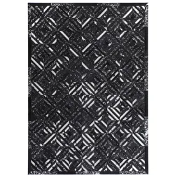Lederteppich LEONIQUE "Faris" Gr. 3, silber (silberfarben, schwarz), B:120cm H:8mm L:170cm, Leder, Teppiche, echtes Leder, robuster Teppich
