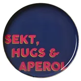 Giftcompany Gift Company Love Trays, Dekotablett, XS, Sekt, Hugs & Aperol, rund, blau