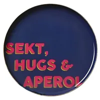 Giftcompany Gift Company Love Trays, Dekotablett, XS, Sekt, Hugs & Aperol, rund, blau