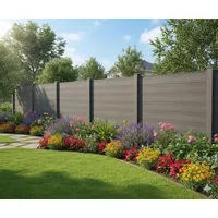 INPRODIUS Solutions Sichtschutzelement CORTEZA 14,2 m grau WPC 8