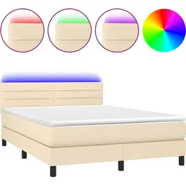 vidaXL Boxspringbett 140 x 200 cm Creme
