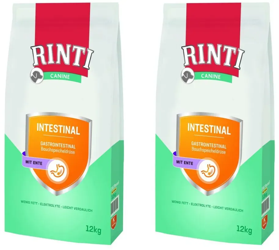 2 x 12kg Finnern Rinti Dog - Canine Trockenfutter Intestinal