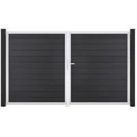 GROJA Gartentor 300 x 180 cm Anthrazitgrau/Aluminium