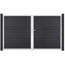 GROJA Gartentor 300 x 180 cm Anthrazitgrau/Aluminium
