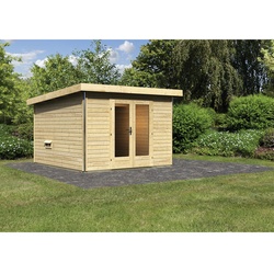 KARIBU Sauna »Kuusalu 1«, BxHxT:309 x 229 x 309 cm, 4 Personen - beige