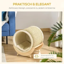 PawHut Katzenhöhle mit Regal und Kratzunterlage