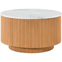 MASSIVMOEBEL24.DE Couchtisch Rund Weiß Mangoholz 80 x 80 x 45 cm