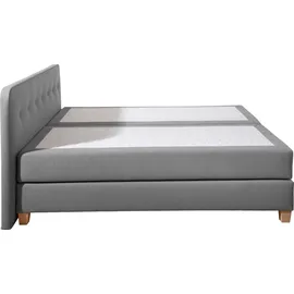 Home Affaire Boxspringbett »Fargo« inkl. Topper, in 3 Matratzenarten, in Samt- oder Strukturstoff grau