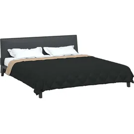 vidaXL Ganzjahresbettdecke Schwarz und Taupe 220 x 260 cm Mikrofaser