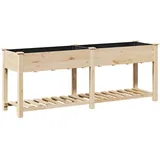 vidaXL Gartenblumentopf Beige 203 x 53 x 76.5 cm Massives Fichtenholz