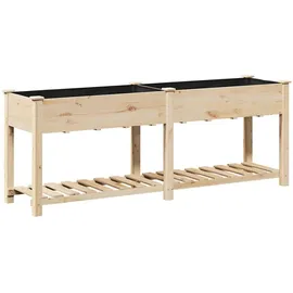 vidaXL Gartenblumentopf Beige 203 x 53 x 76.5 cm Massives Fichtenholz