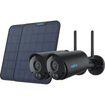 Reolink 2x B320-B Battery-WiFi + 2x Solarpanel schwarz, Netzwerkkamera, Schwarz