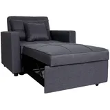 MCW Schlafsessel MCW-L90, Klappsessel Schlafsofa Gästebett Relaxsessel, Liegefläche 197x103cm Stoff/Textil ~ dunkelgrau