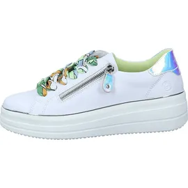 REMONTE Damen Sneaker D1C06, Frauen Halbschuhe,lose Einlage,Strassenschuhe,Sportschuhe,Freizeitschuhe,Turnschuhe,Weiss Kombi (80),39 EU - 39