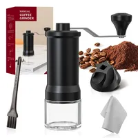 HOTUT Manuelle Kaffeemühle, Handkaffeemühle mit hochpräzisen Keramik-Kegelmahlwerk, Interne Verstellbarer Mahlgrad von grob bis fein, Handmühle kaffee für Zuhause, Büro, Reise