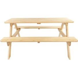 Lemodo Kinderpicknicktisch 115 cm Kiefer natur beige