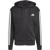 adidas Essentials 3-Streifen Fleece Reißverschlusspullover Black / White 2XL
