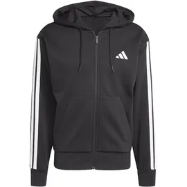 adidas Essentials 3-Streifen Fleece Reißverschlusspullover Black / White 2XL