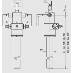 Tandem-Teleskop-Spindelantrieb, 2-stufig