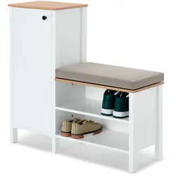 Tchibo - Sitzbank mit Schuhschrank - 107x37x100cm - hellgrau - Holz / Polyester / Metall