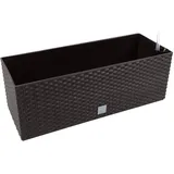 17 L Pflanzkübel Blumentopf L 500 mm Blumenbank in Rattan-Optik Bewässerungssystem Rato Serie braun viereckig