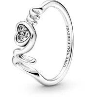 Pandora Damen Ring "MOM mit Herz Silber mit Zirkonia 191149C01 191149C01-56