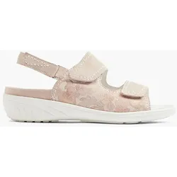 Leder Komfort Keilsandalette - Damen - rosa