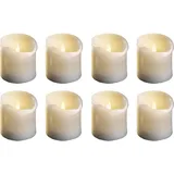 Novaliv LED Stumpenkerze mit Timer - 12,5cm Höhe - 2 AA Batterien nötig Echtwachskerze Flackereffekt flammenlose - Kerze schmal Weihnachtsbeleuchtung,