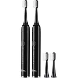 Newgen Medicals Schallzahnbürste 2er-Set schwarz + Netztasche