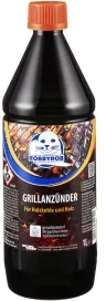 ROBBYROB Grillanzünder, flüssig, Optimaler Anzünder für Grillholzkohle-Briketts und Holzkohle, 1 Liter - Flasche