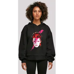 T-Shirt F4NT4STIC "David Bowie Aladdin Sane", Damen, Gr. XXL, schwarz, Obermaterial: 100% Baumwolle, casual, oversize, Langarm ohne Bündchen, Shirts, Print