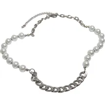 URBAN CLASSICS Pearl Various Chain Necklace Silber