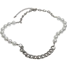 URBAN CLASSICS Pearl Various Chain Necklace Silber