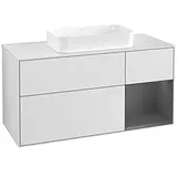 Villeroy & Boch Finion Waschtischunterschrank F711GKMT 120x60,3x50,1cm, Regal rechts Anthracite matt, White matt lacquer