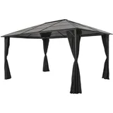 vidaXL Gartenpavillon 3 x 4 m inkl. Seitenteile schwarz