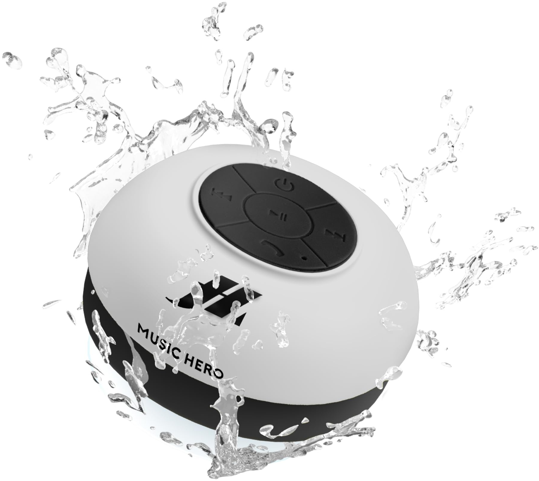 SBS Bluetooth Lautsprecher wasserdicht & kabellos - Wireless Speaker mit Saugnapf, Freisprechfunktion & 3 Watt - Tragbare Musikbox in weiß für iPhone, Handy, Smartphone, Tablet