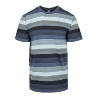 URBAN CLASSICS Yarn Dyed Sunrise Stripe T-Shirt Blue Oil