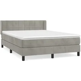 vidaXL Boxspringbett 140 x 200 cm Hellgrau