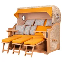 Mr. Deko bene living Strandkorb Komplettset Königssee Teak -