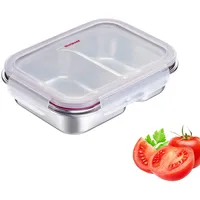 Westmark Edelstahl Lunchbox – Auslaufsichere Brotdose – Mikrowellen- &