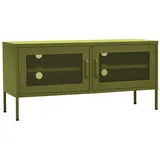 vidaXL TV-Schrank Olivgrün 105x35x50 cm Stahl