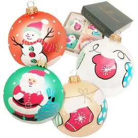 Krebs Glas Lauscha Weihnachtsbaumkugel American 4-tlg. 8cm