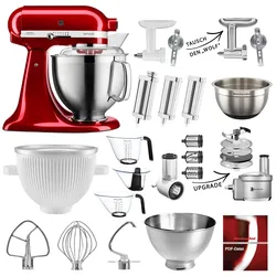 KitchenAid Küchenmaschine Artisan 5KSM185PS Mega-Sommer Set Liebesapfelrot