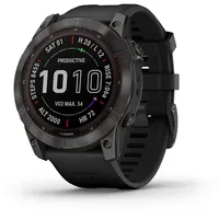Garmin fenix 7X Sapphire Solar schiefergraues DLC-Titan mit schwarzem Armband