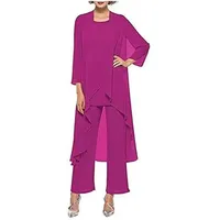 Godoboo Damen Hosenanzug Spitze Ärmellos Chiffon Set 3 Teiliges Set Spitze Chiffon Shirt Und Hohe Hosenanzug Dreiteilig Hosenanzug Cocktail Party Spitzen Vintage Lange Hose Abendanzug Outfit - L