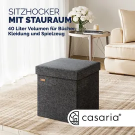 CASARIA Sitzhocker 2er-Set Dunkelgrau Faltbar