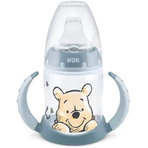 NUK First Choice Trinklernflasche | 6–18 Monate | 150 ml | Temperature Control Anzeige | Anti-Colic-Ventil | auslaufsichere Trinkschnabel | Ergonomische Griffe | BPA-frei | Disney Winnie Puuh blau