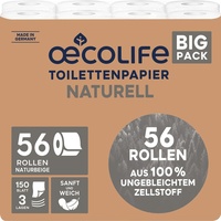 oecolife Toilettenpapier Naturell BIG Pack 56 St